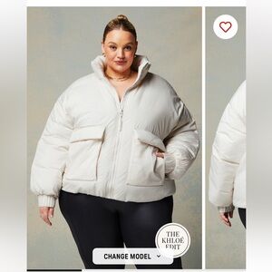 Fabletics White Puffer All Weather Jacket